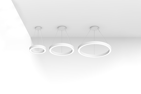 4 CCT AND 4 POWER SELECTABLE LED ARCHITECTURAL RING SUSPENDED WITH DIRECT/INDIRECT LIGHT RATIO SELECTION