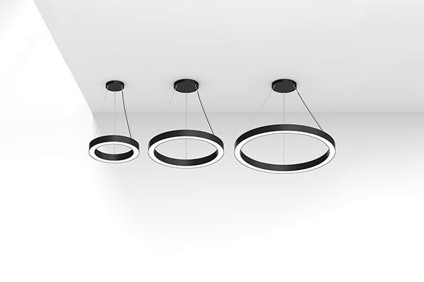 4 CCT AND 4 POWER SELECTABLE LED ARCHITECTURAL RING SUSPENDED WITH DIRECT/INDIRECT LIGHT RATIO SELECTION